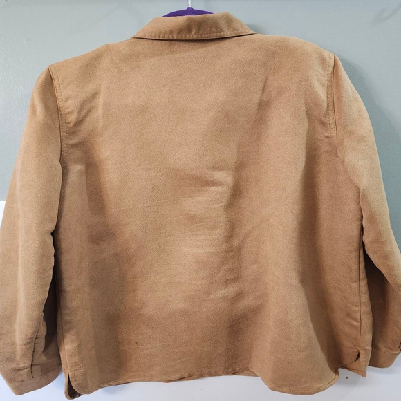 Napa Valley Petite Brown Button Down Shirt with Purple Embroidery - Picture 6 of 6